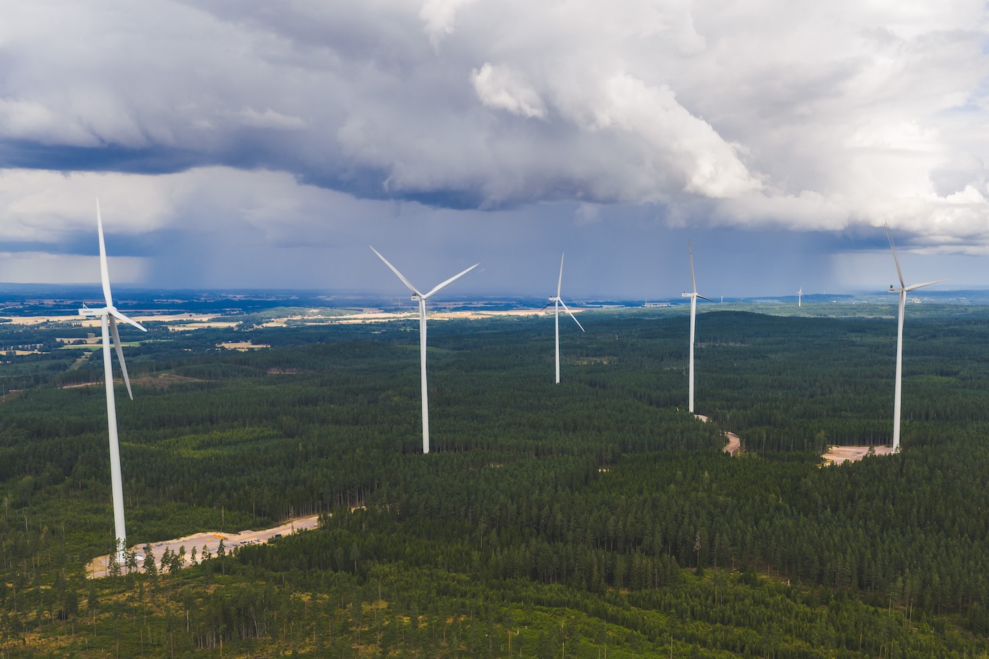 F&aring;gel&aring;s vindkraftspark i Hjo.