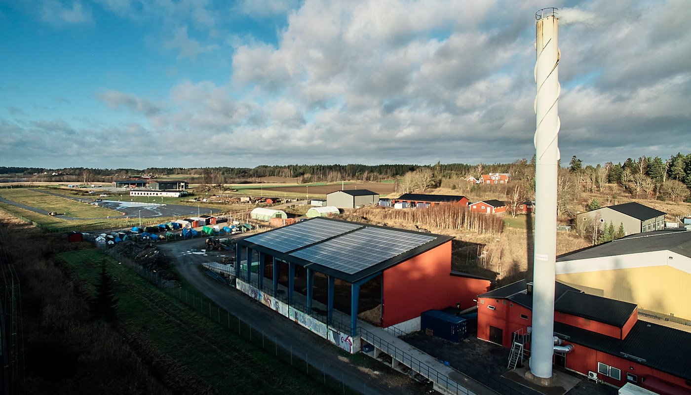 En av Sol&ouml;r Bioenergis v&auml;rmeanl&auml;ggningar. Foto: Sol&ouml;r Bioenergi.