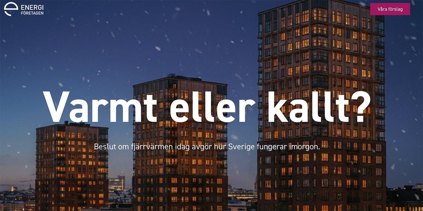 Energif&ouml;retagens kampanjsida p&aring; webben.