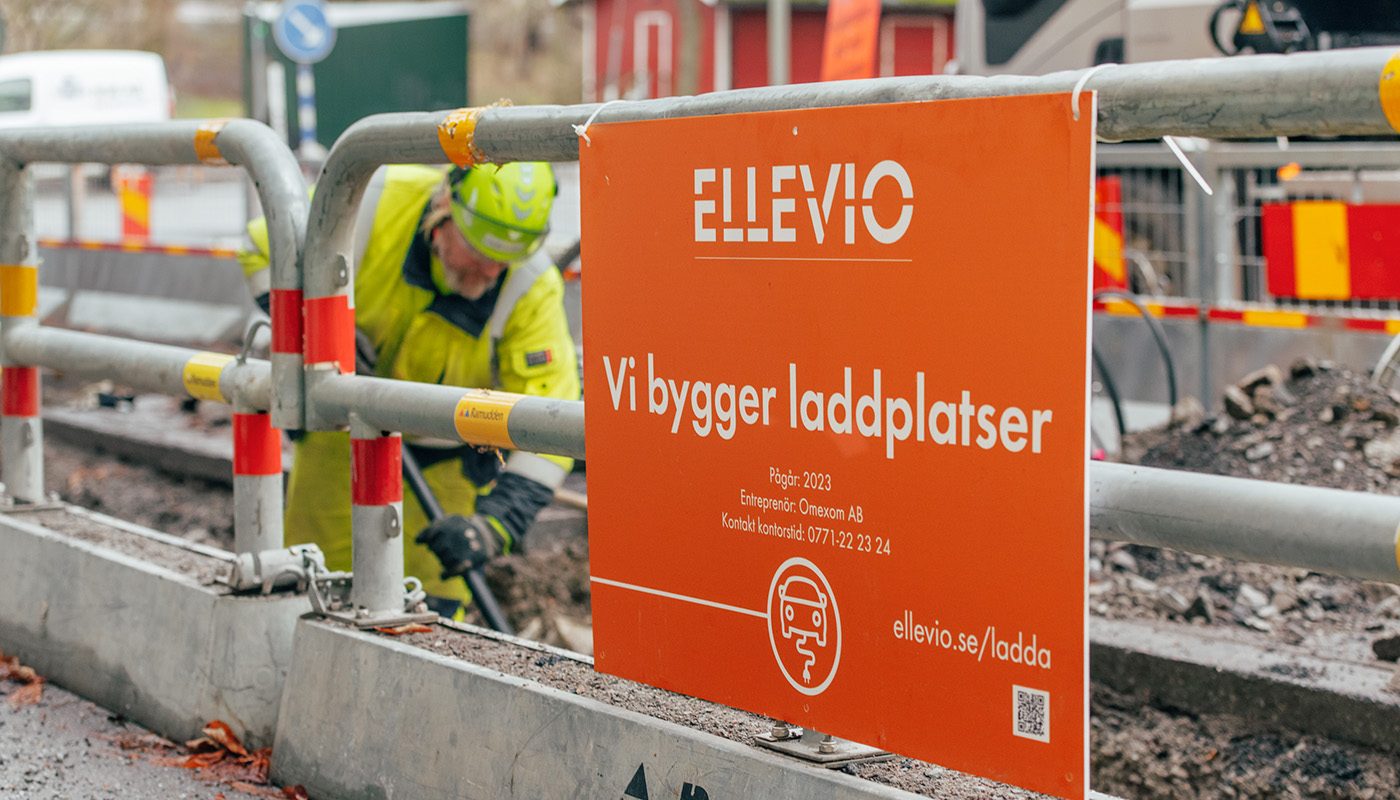 Kabelarbete pågår. Foto: Ellevio.