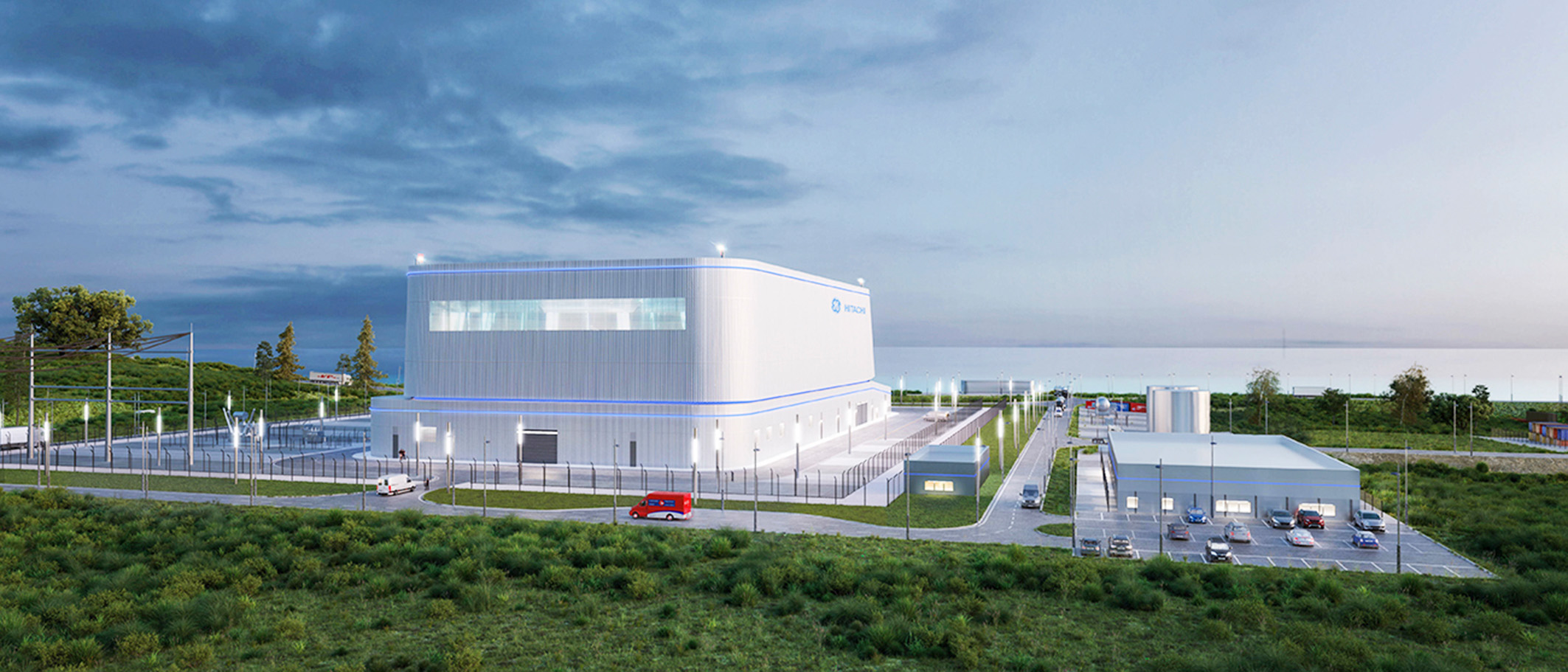 GE Hitachis småskaliga reaktor BWRX-300 på 300 MW. Den första reaktorn av detta slag planerar att byggas 2028 i Kanada. 