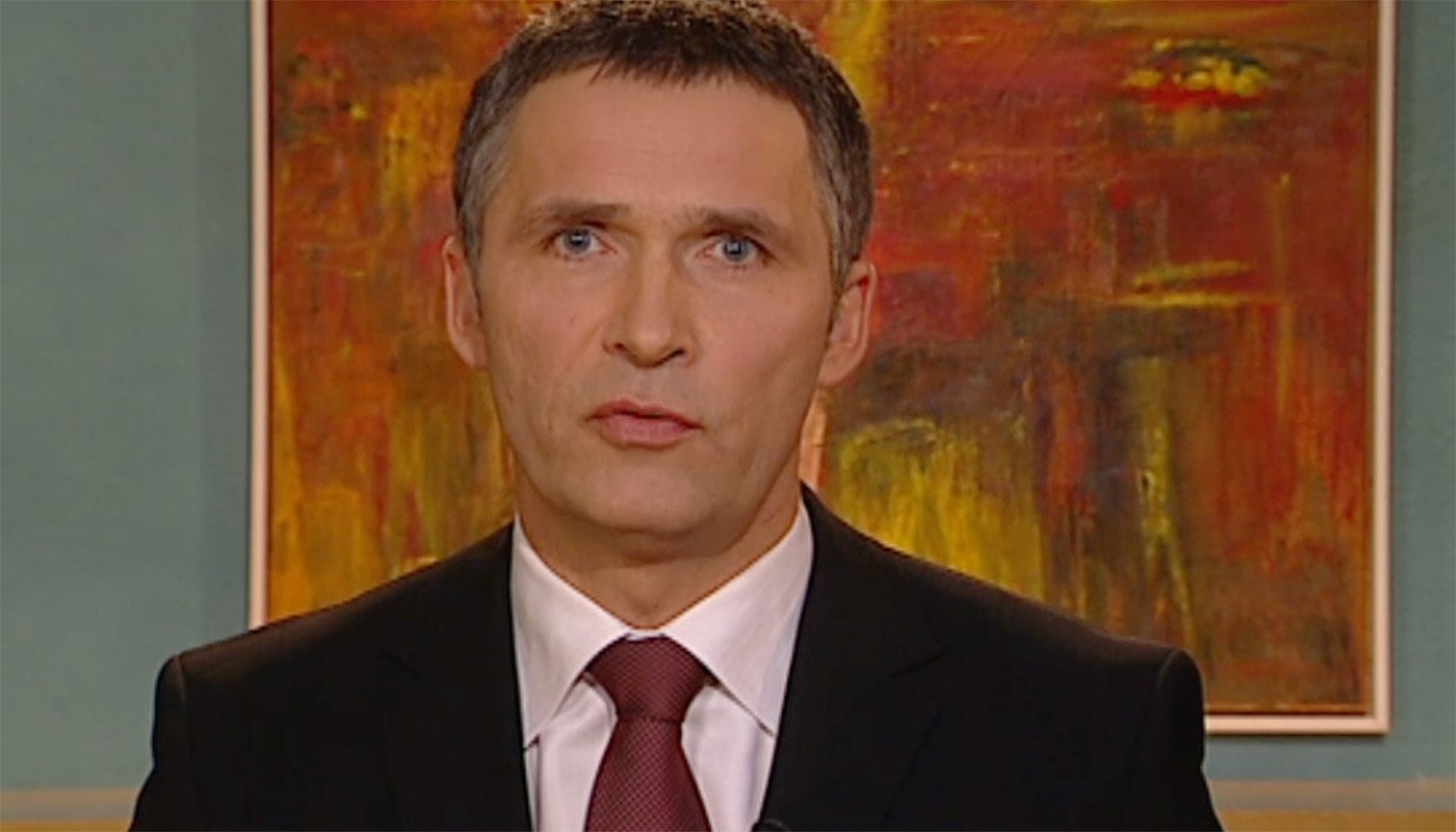 Jens Stoltenbergs nyårstal 2006 där han lägger ut landets planer på CCS. Skärmdump: NRK.