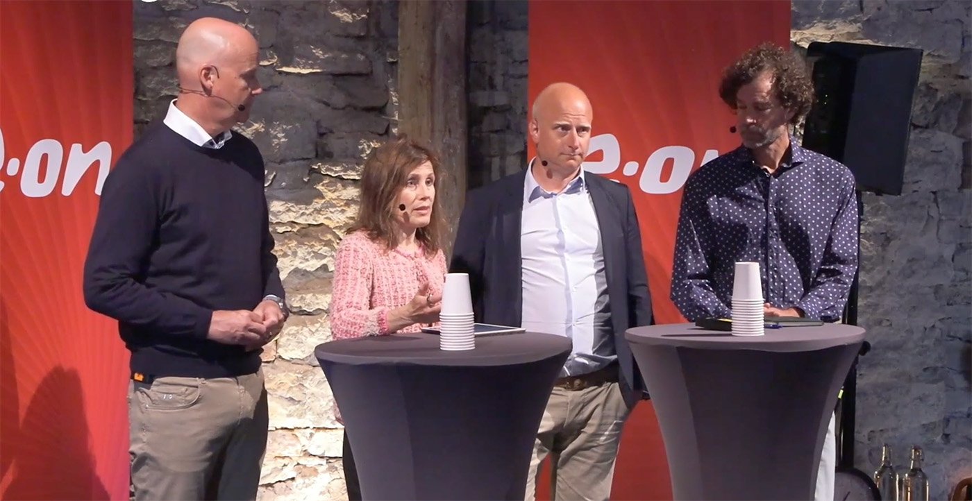 Fr v: Johan Mörnstam, Eon, Ulrika Hesslow, Ei, Henrik Brodin, Södra, samt Markus Wråke, Energiforsk. 
