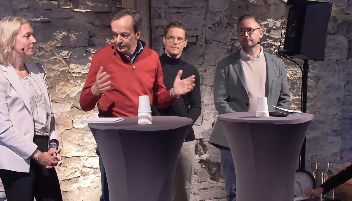 Fr v: Marita Ljung, landshövding i Jämtland, Claes Fredriksson, Liquid Wind, Per Callenberg, Sveaskog, och Fredrik Larsson, Svensk sjöfart.