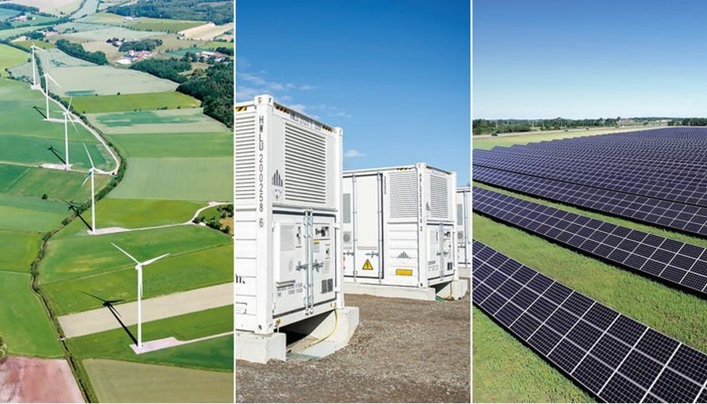 Varberg Energis olika anläggningar inom förnybart och lagring. Foto: Varberg Energi.