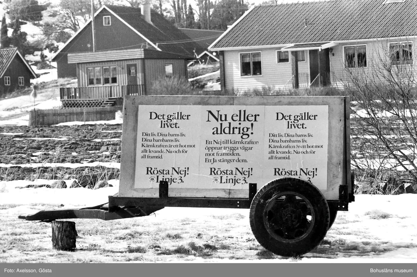 Avfallsfrågan stod i fokus för Linje 3, som var hårda motståndare till kärnkraft. Foto: Digitalt museum.