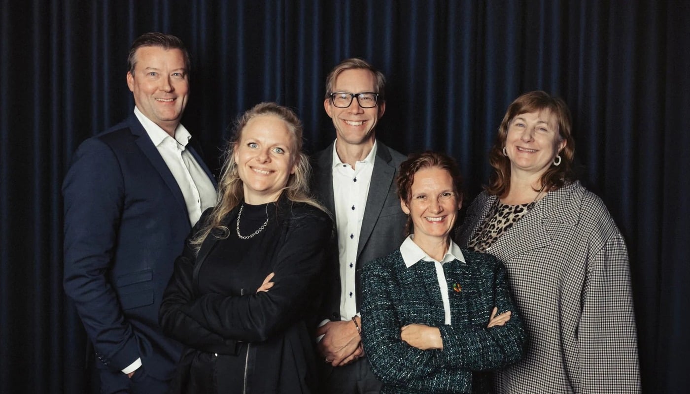 Juryn för Startup 4 Climate, fr v: Från vänster: Johan Lindehag, Johanna Mossberg, Stefan Krook, Lina Bertling Tjernberg och Jane Walerud.