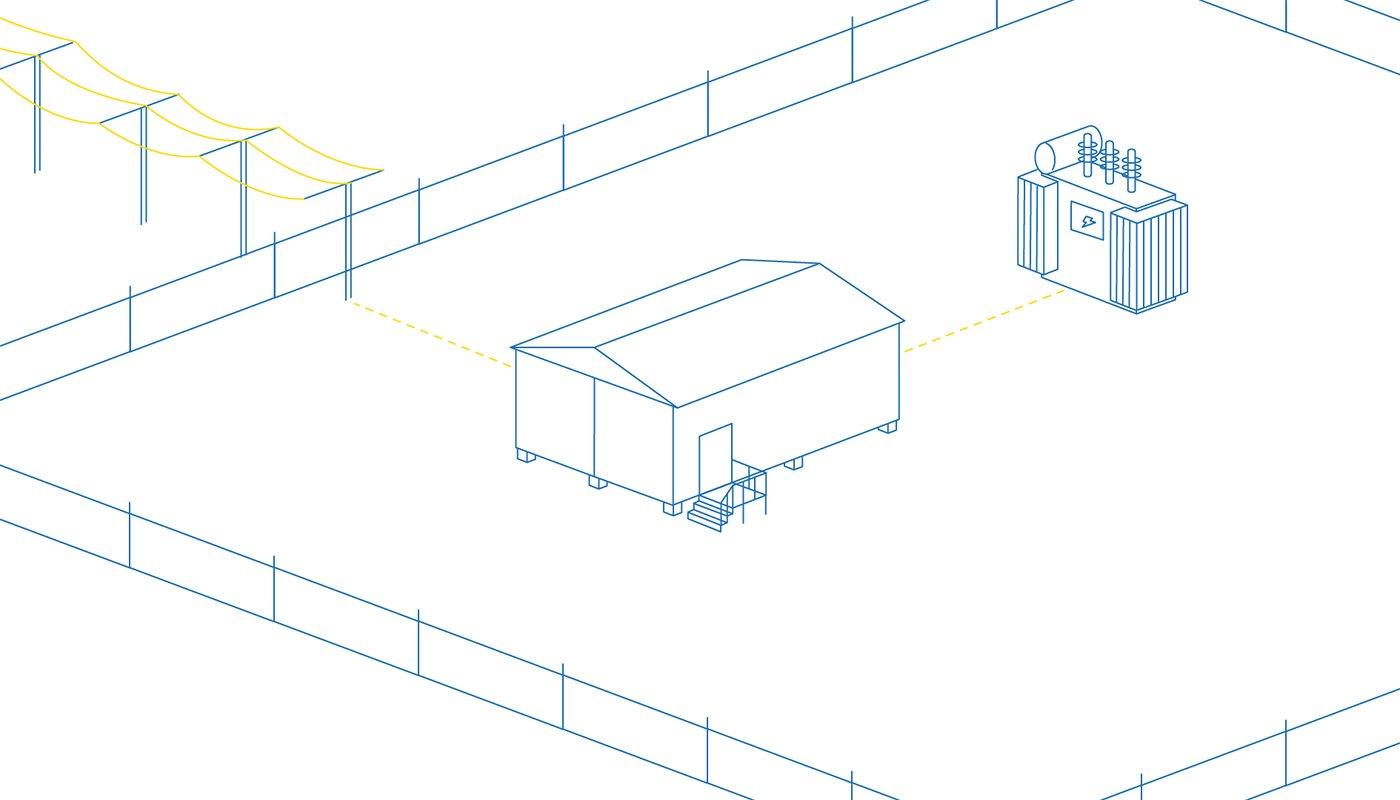 Skiss på modulstation. Grafik: Vattenfall Eldistribution.