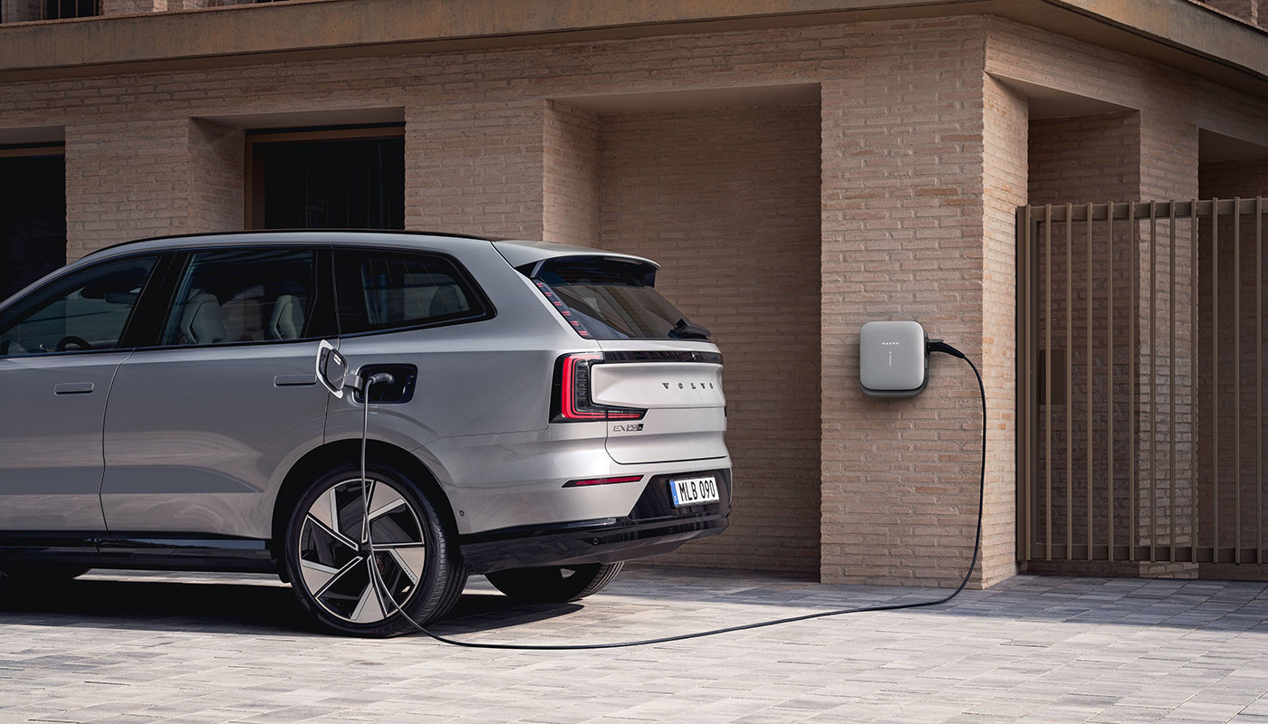 Volvobil på laddning. Foto: Volvo Cars.