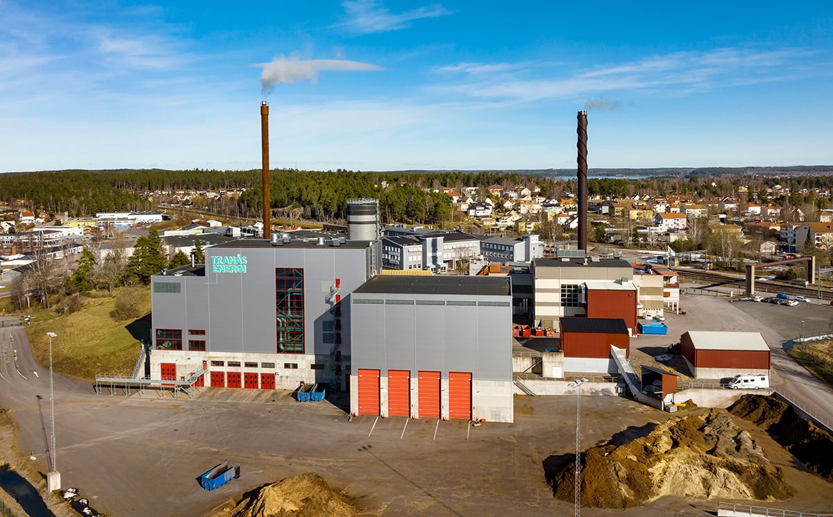 Kraftvärmeverket i Tranås. Foto: Tranås Energi.