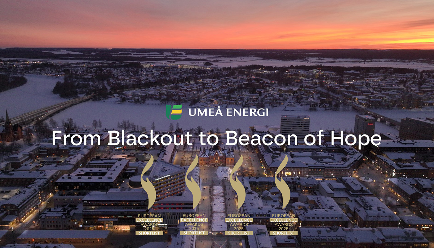 Kampanjen From Blackout to Beacon of Hope är nominerad till fyra utmärkelser. Bild: Umeå Energi.