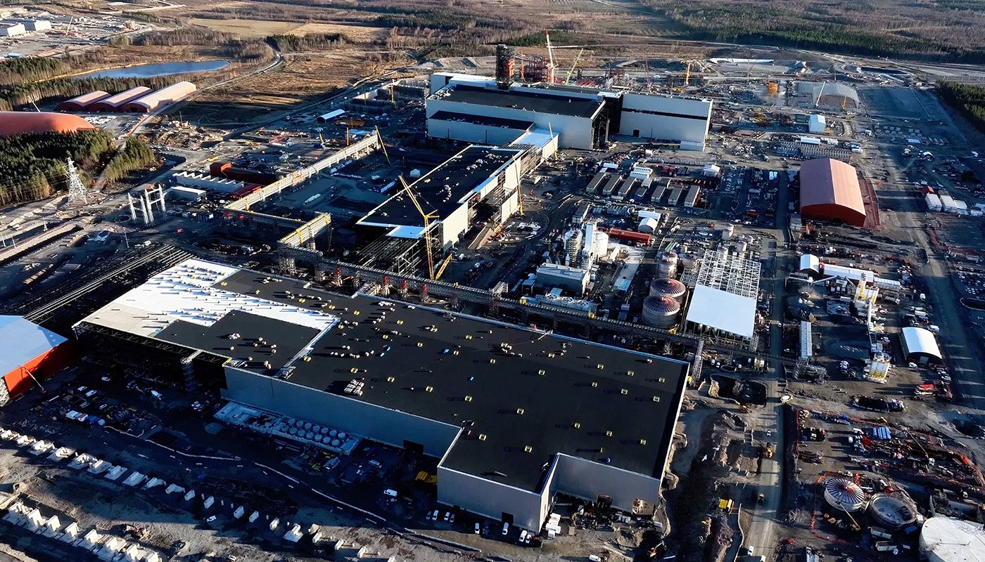 Stegras stålfabrik börjar ta form. Foto. Stegra.