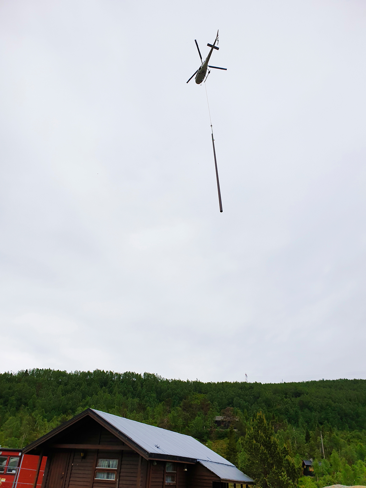 Utflygning av en Wopas-stolpe till ett projekt i norska Hardanger. Foto: wopas