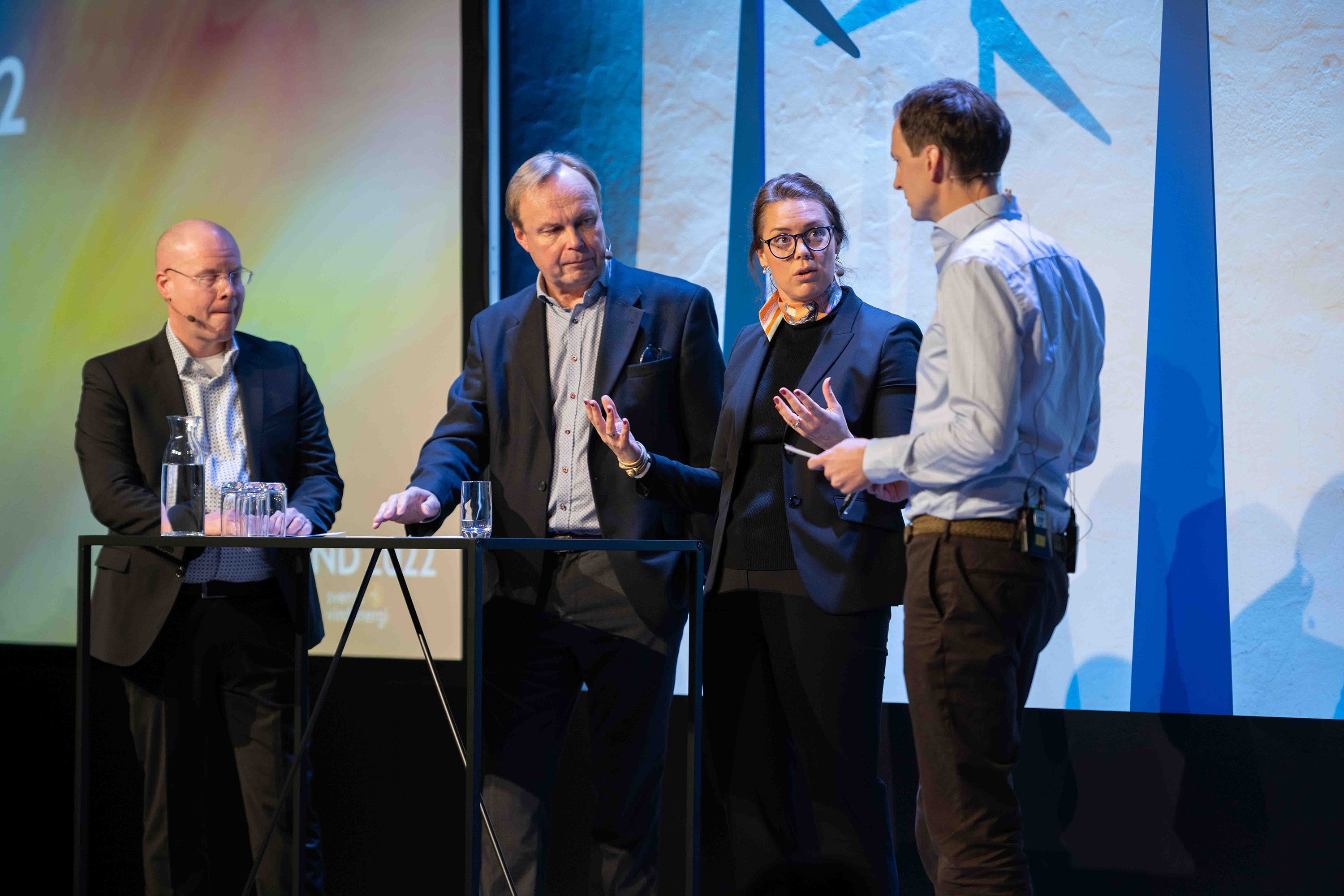 Tobias Hansson, Hitachi Energy, Peter Abrahamsson, Preem, och Karin Comstedt Webb på Cementa.Foto: Joakim Ström.