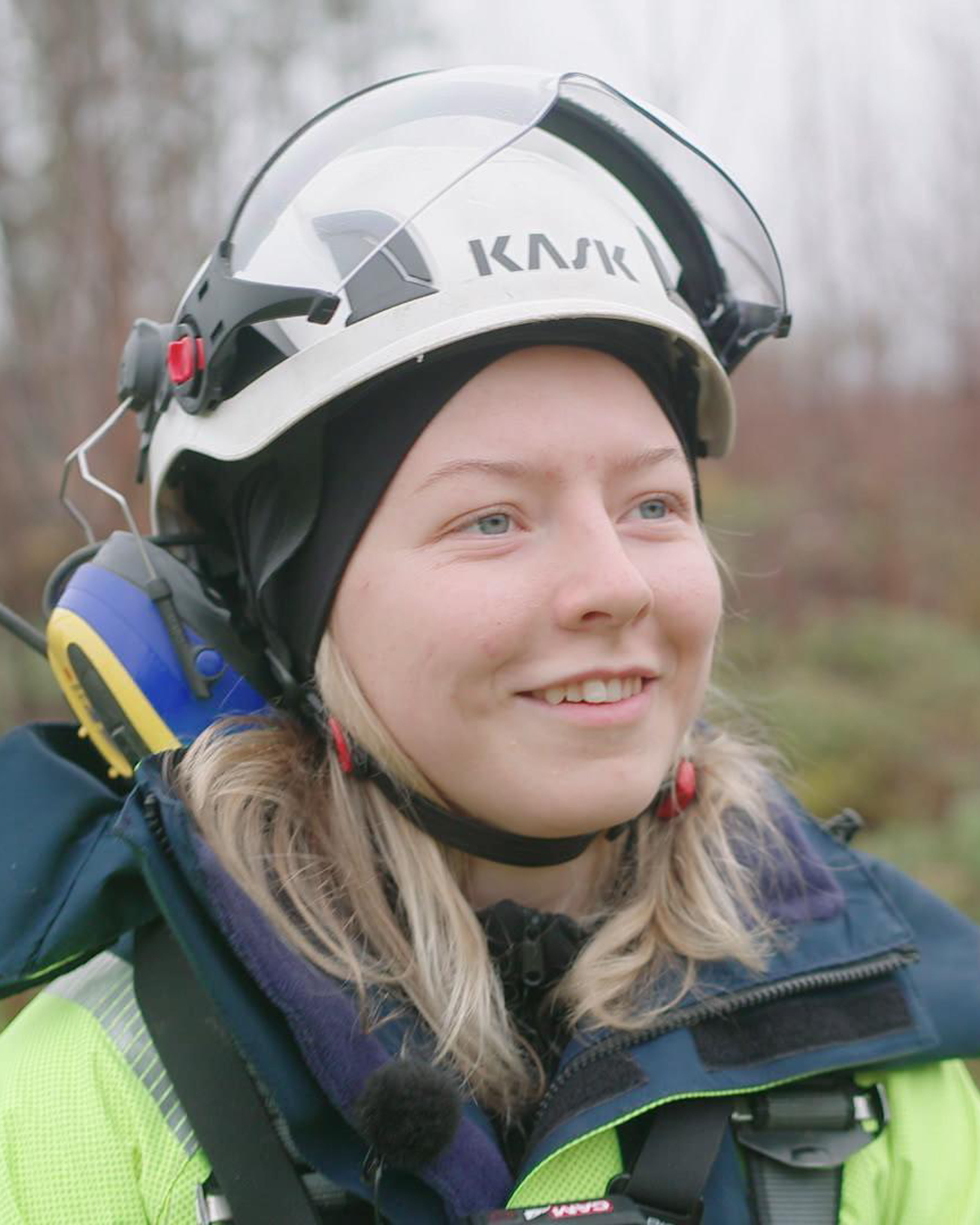 Jonna Eriksson, distributionselektriker på Skellefteå Kraft Energiservice.