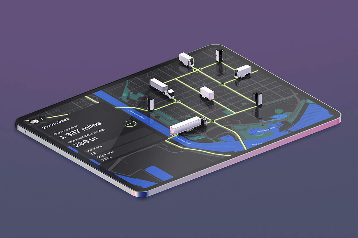 Einride Saga är bolagets digitala mobilitetsplattform.